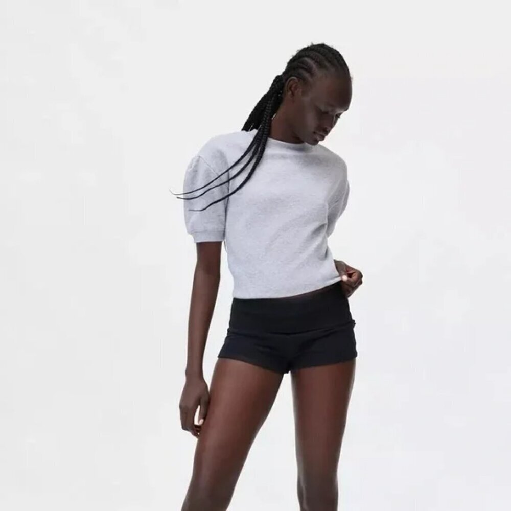 NWT Urban Outfitters BDG Bliss Grey Puff Sleeve Sweatshirt